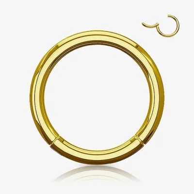 Piercing Argola de Aço Cirúrgico Dourado - Clicker - Piercings Argola
