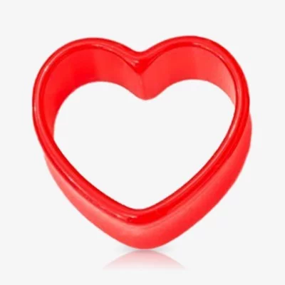Alargador de Acrílico Vermelho - Formato de Coração - Início