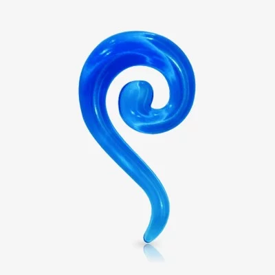 Espiral Expansor de Acrílico Azul Translúcido - Interrogação - Espiral