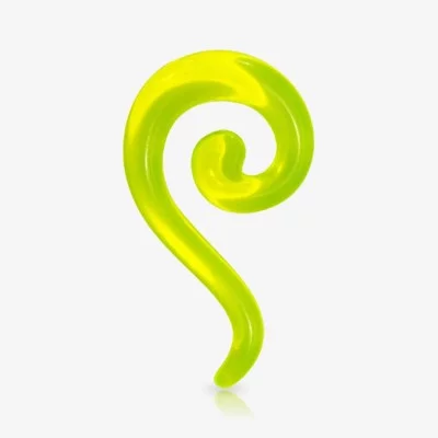 Espiral Expansor de Acrílico Verde Translúcido - Interrogação - Espiral