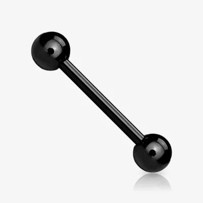 Piercing Barbell de Aço Cirúrgico Preto 1,2mm - Bolinha - Piercings Retos